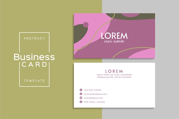 小清新简约植物花卉名片模板