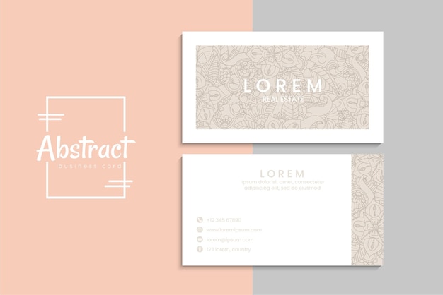 小清新简约植物花卉名片模板