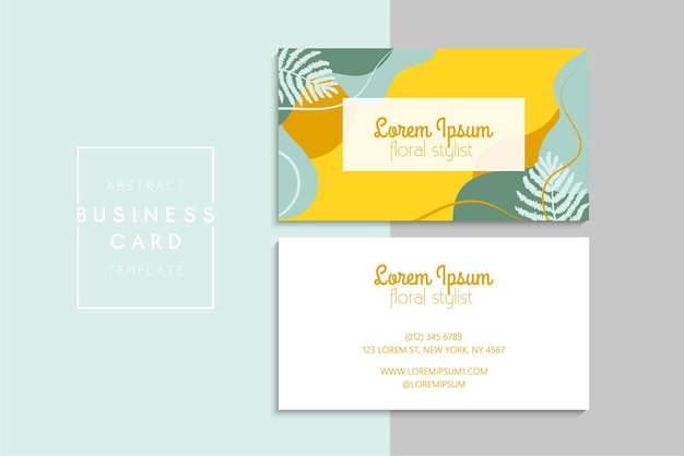 小清新简约植物花卉名片模板