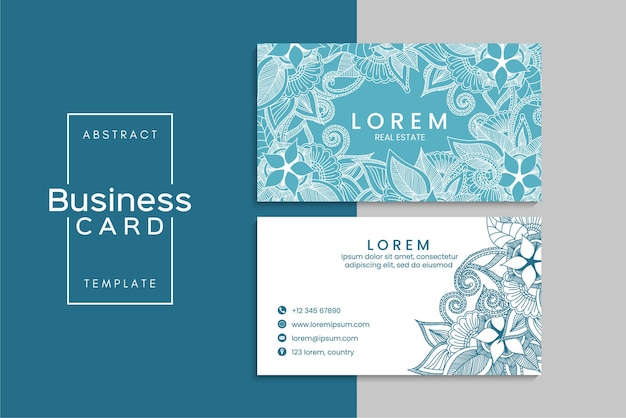 小清新简约植物花卉名片模板