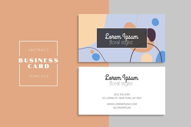 小清新简约植物花卉名片模板