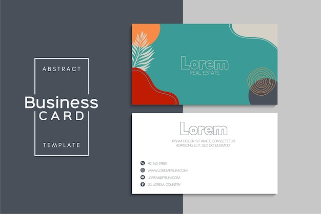 小清新简约植物花卉名片模板