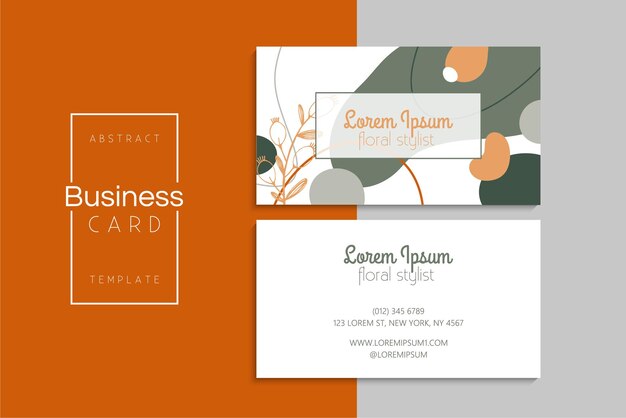 小清新简约植物花卉名片模板