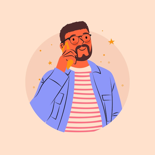 打电话的人插画