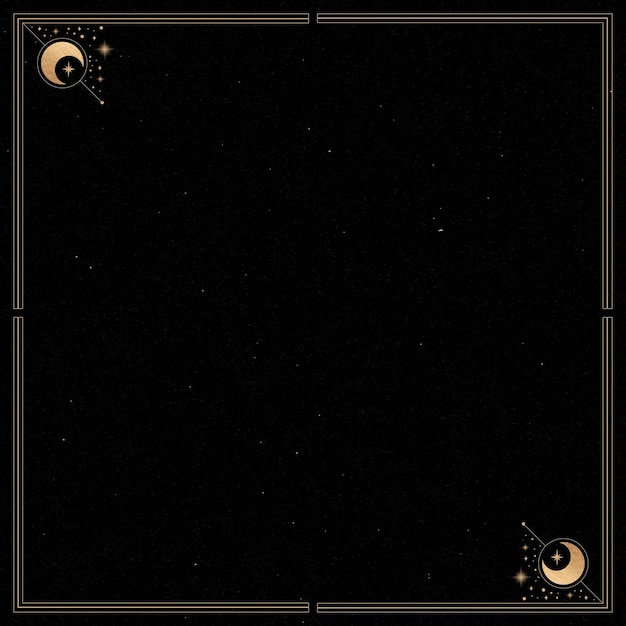 神秘金色边框华丽黑色背景