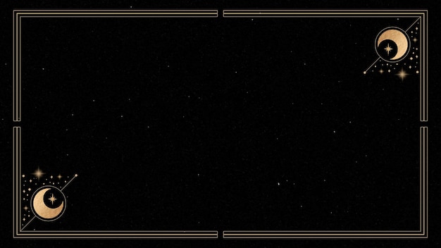 神秘金色边框华丽黑色背景