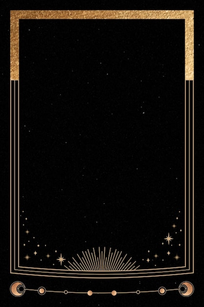 神秘金色边框华丽黑色背景