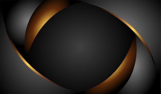 抽象金色层叠光圈快门黑色背景