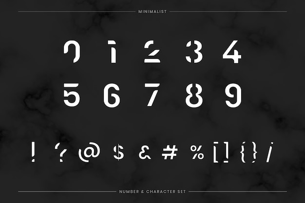 抽象简约数字符号字体
