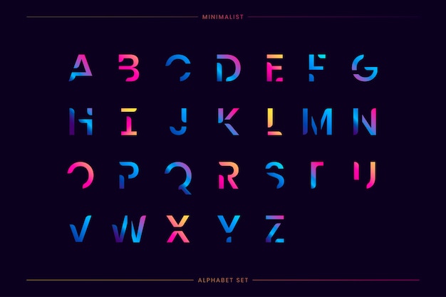 多彩抽象英文字母字体