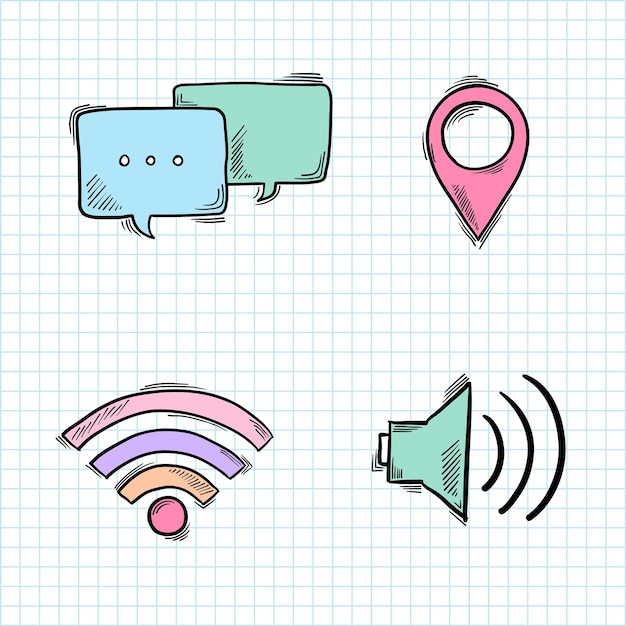 贴纸风格媒体图标