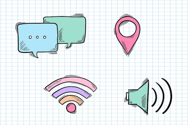 贴纸风格媒体图标