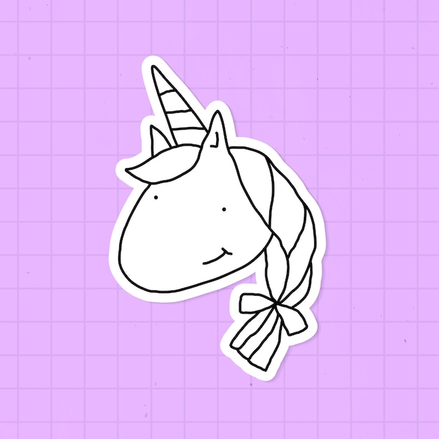 独角兽简笔画贴纸