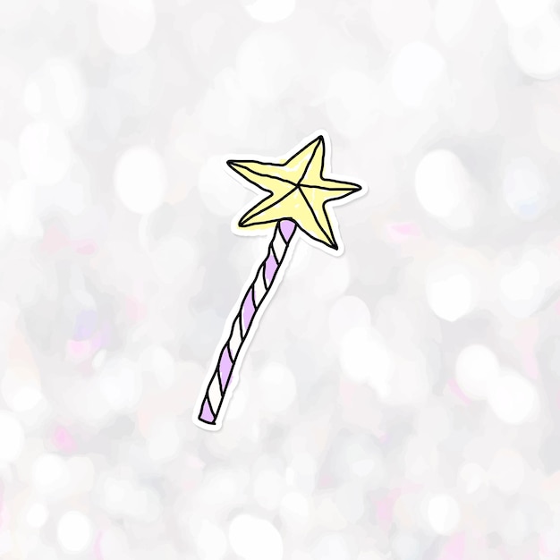 魔法棒仙女棒简笔画贴纸