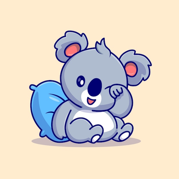 考拉枕头卡通插画