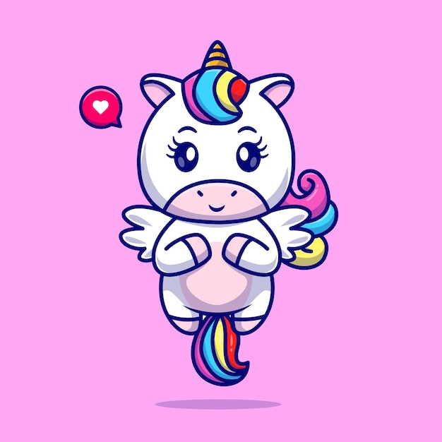 彩虹独角兽卡通插画