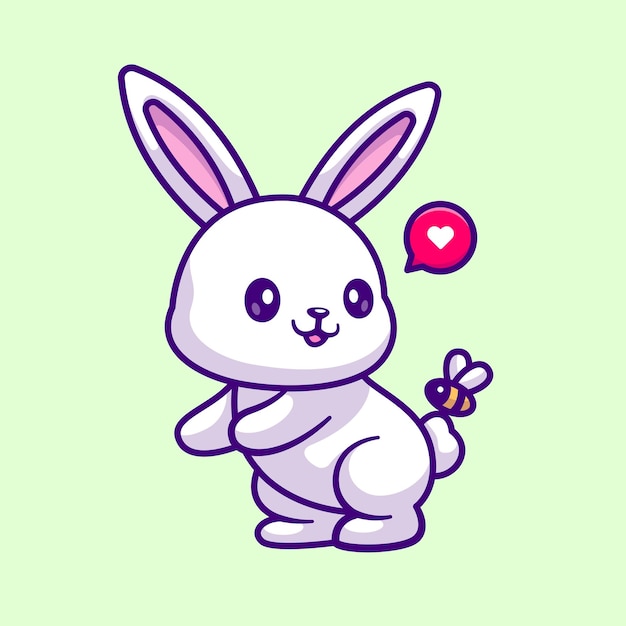 兔子蜜蜂卡通插画