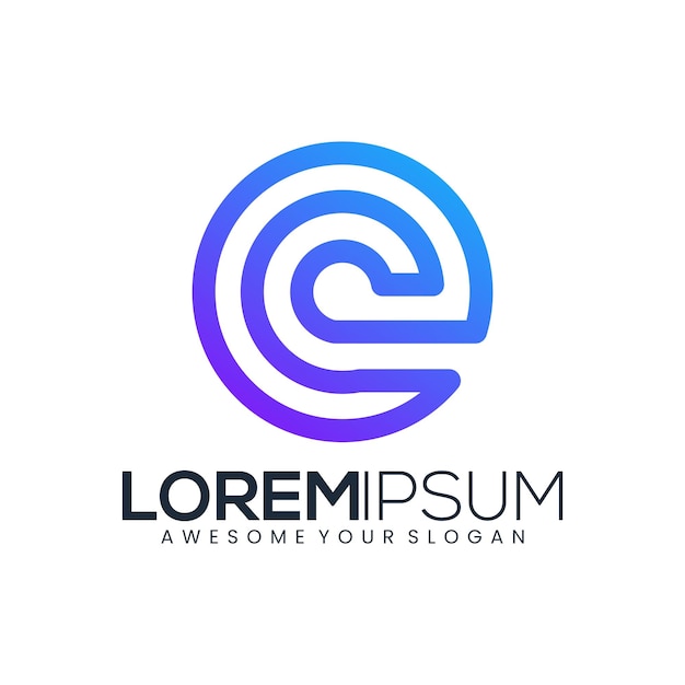 字母e线条标志logo