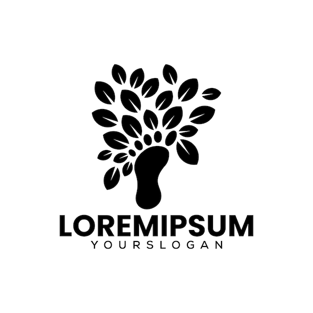 树叶脚印育儿标志logo