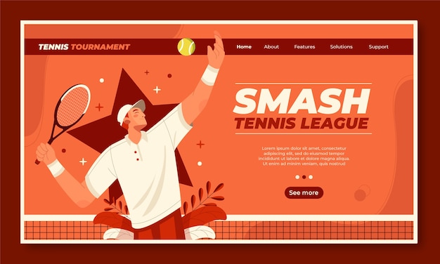 网球比赛海报banner广告模板