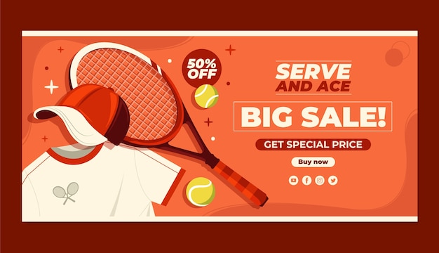 网球比赛海报banner广告模板