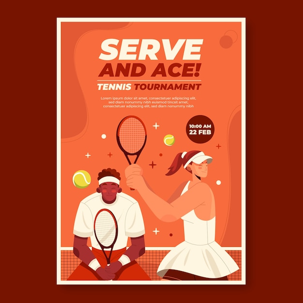 网球比赛海报banner广告模板