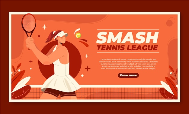 网球比赛海报banner广告模板