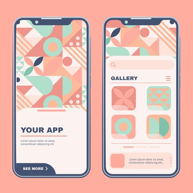 几何抽象图形手机移动端ui模板