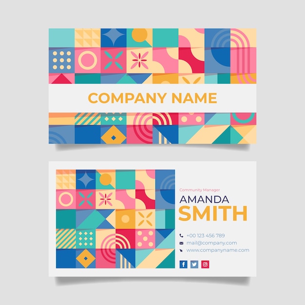 抽象几何图形名片模板