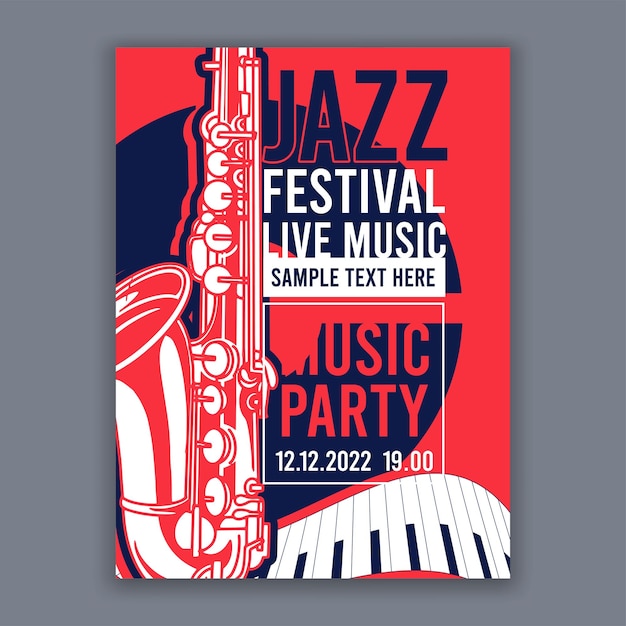 爵士乐音乐会海报单页宣传广告模板