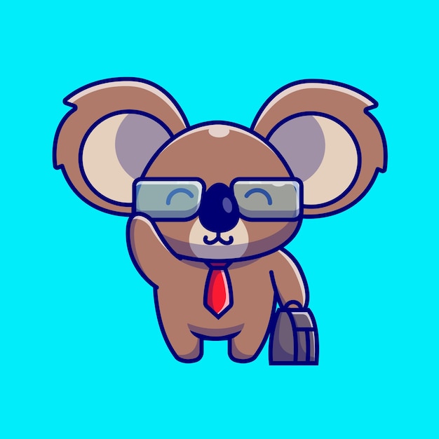 考拉上班族卡通插画