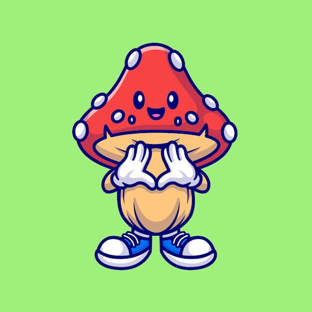 可爱的蘑菇卡通插画