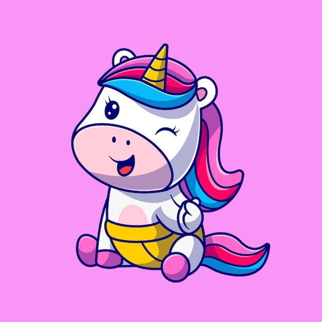 独角兽卡通插画