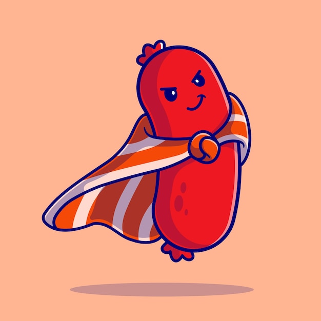 香肠超人吉祥物卡通插画