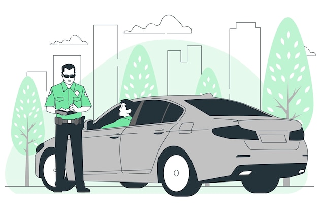 交通罚单罚款罚金扁平插画