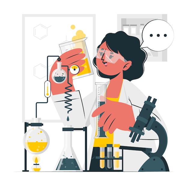化学家研究科学家扁平插画