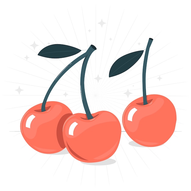 樱桃扁平插画