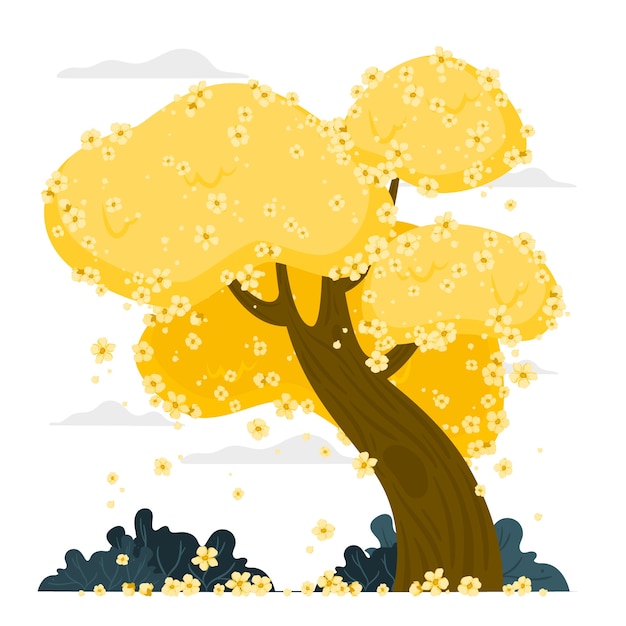 樱桃树扁平插画