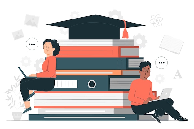 大学生学习扁平插画