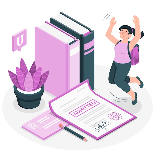 大学录取扁平插画