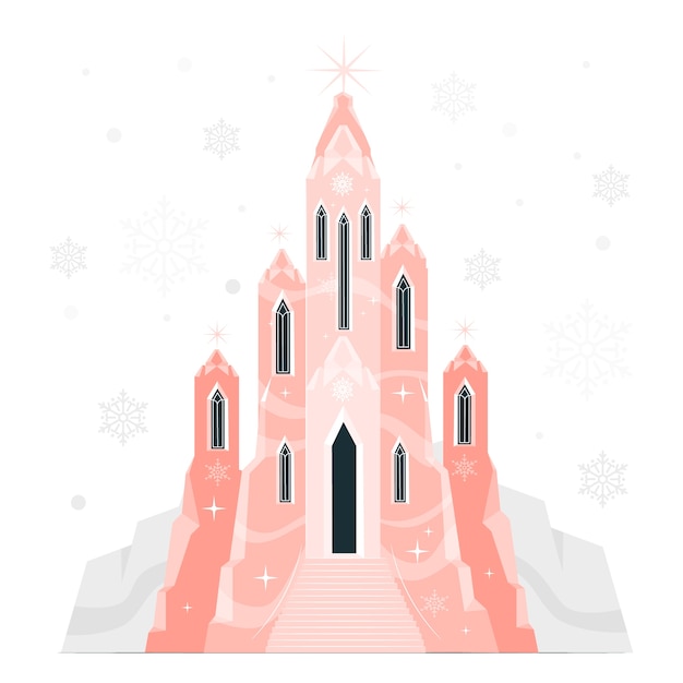 冰城堡扁平插画