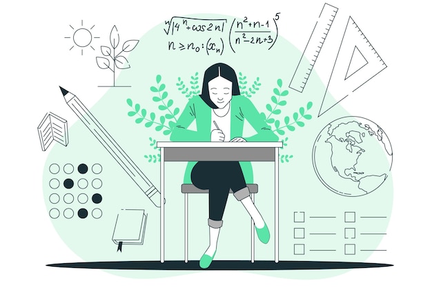 考试高考扁平插画