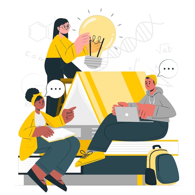 大学生学习扁平插画