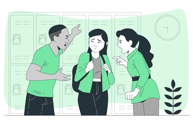 校园霸凌扁平插画