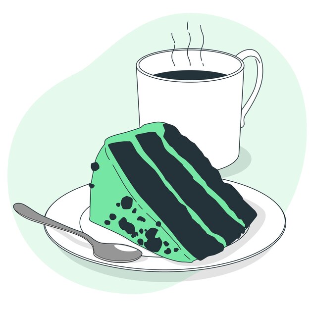 蛋糕甜品扁平插画