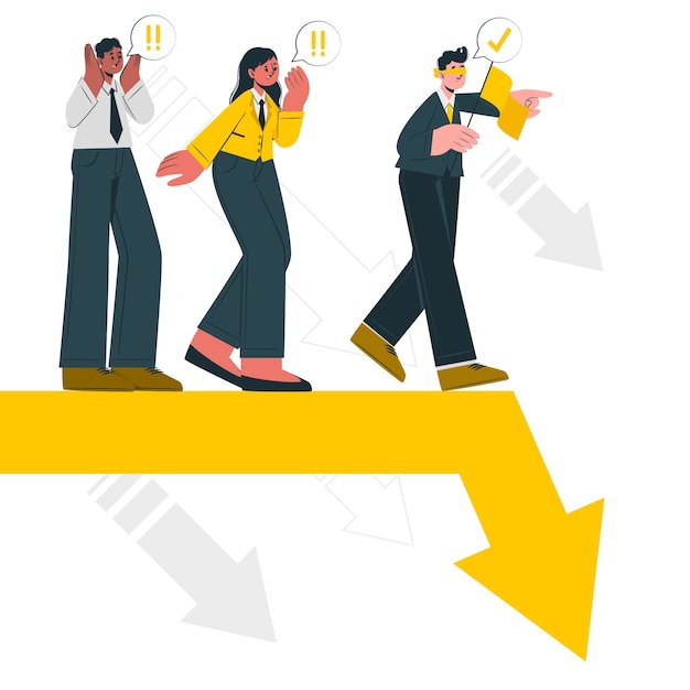 团队缺乏领导力扁平插画