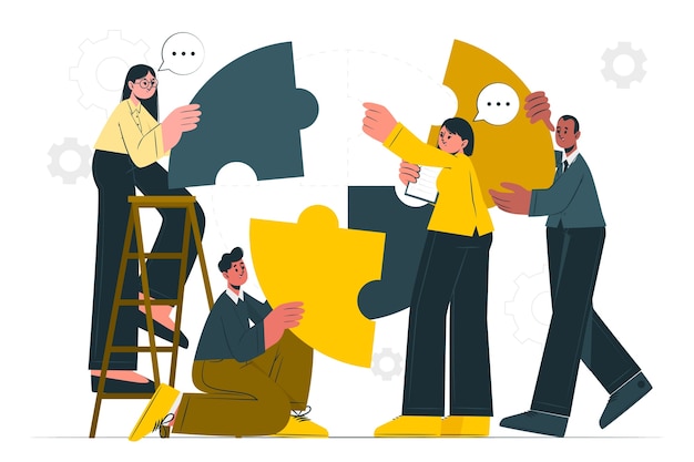 团队合作扁平插画