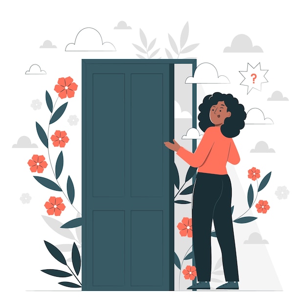 人的好奇心扁平插画