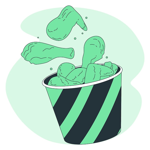 炸鸡食品扁平插画