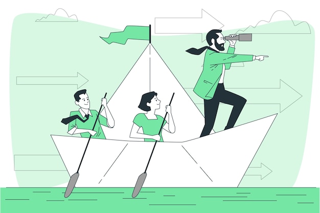 团队领导扁平插画